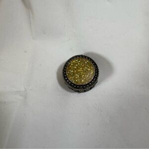 Gold Glitter Round Women Jewelry box